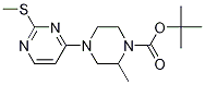 2-Methyl-4-(2-methylsulfanyl-pyrimidin-4-yl)-piperazine-1-carboxylic acid tert-butyl ester 구조식 이미지