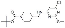 4-[(6-Chloro-2-methylsulfanyl-pyrimidin-4-ylamino)-methyl]-piperidine-1-carboxylic acid tert-butyl ester 구조식 이미지