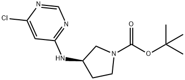 (R)-3-(6-클로로-피리미딘-4-일아미노)-피롤리딘-1-카르복실산tert-부틸에스테르 구조식 이미지