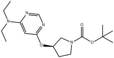 (R)-3-(6-디에틸아미노-피리미딘-4-일옥시)-피롤리딘-1-카르복실산tert-부틸에스테르 구조식 이미지