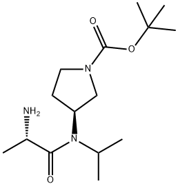 (S)-3-[((S)-2-AMino-propionyl)-isopropyl-aMino]-pyrrolidine-1-carboxylic acid tert-butyl ester Structure