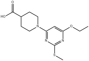 1-(6-Ethoxy-2-Methylsulfanyl-pyriMidin-4-yl)-piperidine-4-carboxylic acid Structure