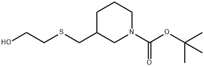3-(2-Hydroxy-ethylsulfanylMethyl)-piperidine-1-carboxylic acid tert-butyl ester 구조식 이미지