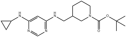 3-[(6-CyclopropylaMino-pyriMidin-4-ylaMino)-Methyl]-piperidine-1-carboxylic acid tert-butyl ester Structure