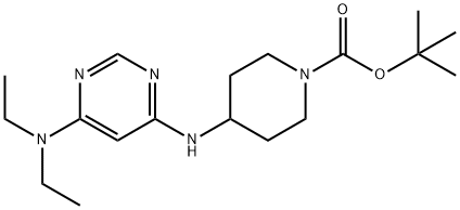 4-(6-DiethylaMino-pyriMidin-4-ylaMino)-piperidine-1-carboxylic acid tert-butyl ester Structure