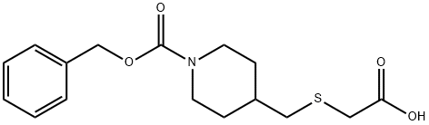 4-CarboxyMethylsulfanylMethyl-piperidine-1-carboxylic acid benzyl ester Structure