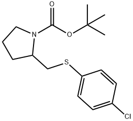 2-(4-클로로-페닐설파닐메틸)-피롤리딘-1-카르복실산tert-부틸에스테르 구조식 이미지