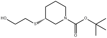 (R)-3-(2-Hydroxy-ethylsulfanyl)-piperidine-1-carboxylic acid tert-butyl ester 구조식 이미지