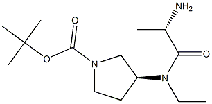 (S)-3-[((S)-2-AMino-propionyl)-ethyl-aMino]-pyrrolidine-1-carboxylic acid tert-butyl ester Structure