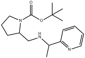 2-[(1-피리딘-2-일-에틸아미노)-메틸]-피롤리딘-1-카르복실산tert-부틸에스테르 구조식 이미지