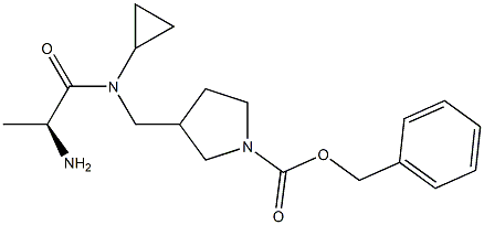 3-{[((S)-2-AMino-propionyl)-cyclopropyl-aMino]-Methyl}-pyrrolidine-1-carboxylic acid benzyl ester 구조식 이미지