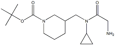 3-{[(2-AMino-acetyl)-cyclopropyl-aMino]-Methyl}-piperidine-1-carboxylic acid tert-butyl ester 구조식 이미지