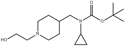 Cyclopropyl-[1-(2-hydroxy-ethyl)-piperidin-4-ylMethyl]-carbaMic acid tert-butyl ester 구조식 이미지