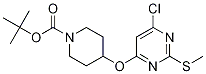 4-(6-Chloro-2-methylsulfanyl-pyrimidin-4-yloxy)-piperidine-1-carboxylic acid tert-butyl ester 구조식 이미지