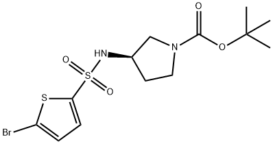 (R)-3-(5-Bromo-thiophene-2-sulfonylamino)-pyrrolidine-1-carboxylic acid tert-butyl ester Structure