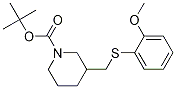 3-(2-Methoxy-phenylsulfanylmethyl)-piperidine-1-carboxylic acid tert-butyl ester Structure