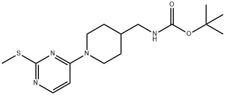 [1-(2-Methylsulfanyl-pyrimidin-4-yl)-piperidin-4-ylmethyl]-carbamic acid tert-butyl ester Structure