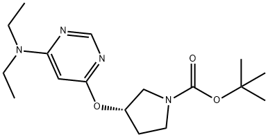 (S)-3-(6-디에틸아미노-피리미딘-4-일옥시)-피롤리딘-1-카르복실산tert-부틸에스테르 구조식 이미지