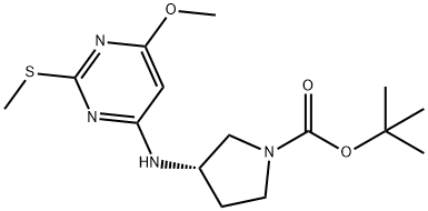 (S)-3-(6-Methoxy-2-Methylsulfanyl-pyriMidin-4-ylaMino)-pyrrolidine-1-carboxylic acid tert-butyl ester Structure