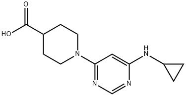 1-(6-CyclopropylaMino-pyriMidin-4-yl)-piperidine-4-carboxylic acid Structure