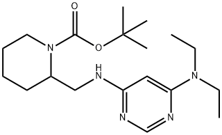 2-[(6-디에틸아미노-피리미딘-4-일라미노)-메틸]-피페리딘-1-카르복실산tert-부틸에스테르 구조식 이미지