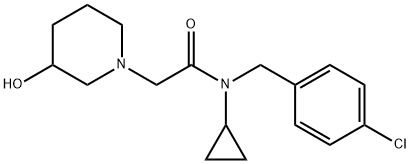 N-(4-클로로-벤질)-N-사이클로프로필-2-(3-하이드록시-피페리딘-1-일)-아세타미드 구조식 이미지