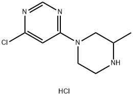 4-Chloro-6-(3-methyl-piperazin-1-yl)-pyrimidine hydrochloride Structure