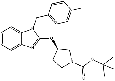 (R)-3-[1-(4-Fluoro-benzyl)-1H-benzoiMidazol-2-yloxy]-pyrrolidine-1-carboxylic acid tert-butyl ester Structure