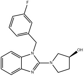 (S)-1-[1-(3-Fluoro-benzyl)-1H-benzoiMidazol-2-yl]-pyrrolidin-3-ol 구조식 이미지