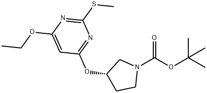 (S)-3-(6-Ethoxy-2-Methylsulfanyl-pyriMidin-4-yloxy)-pyrrolidine-1-carboxylic acid tert-butyl ester Structure