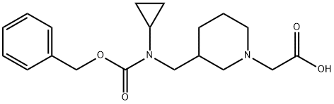 {3-[(Benzyloxycarbonyl-cyclopropyl-aMino)-Methyl]-piperidin-1-yl}-acetic acid Structure