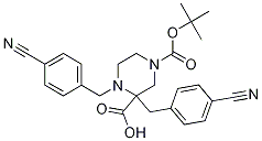 1-tert-butyl3-(4-cyanobenzyl)4-(4-cyanobenzyl)piperazine-1,3-dicarboxylate Structure