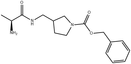 3-[((S)-2-AMino-propionylaMino)-Methyl]-pyrrolidine-1-carboxylic acid benzyl ester Structure