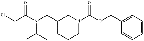 3-{[(2-Chloro-acetyl)-isopropyl-aMino]-Methyl}-piperidine-1-carboxylic acid benzyl ester 구조식 이미지