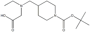 4-[(CarboxyMethyl-ethyl-aMino)-Methyl]-piperidine-1-carboxylic acid tert-butyl ester 구조식 이미지