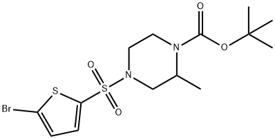 4-(5-브로모-티오펜-2-술포닐)-2-메틸-피페라진-1-카르복실산tert-부틸에스테르 구조식 이미지