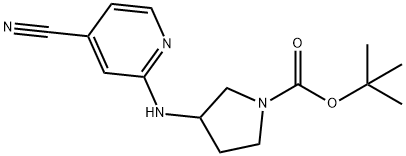 3-(4-Cyano-pyridin-2-ylamino)-pyrrolidine-1-carboxylic acid tert-butylester Structure