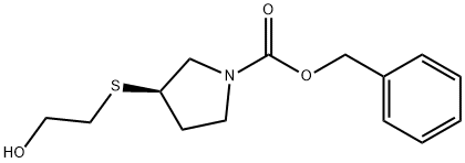 (R)-3-(2-Hydroxy-ethylsulfanyl)-pyrrolidine-1-carboxylic acid benzyl ester 구조식 이미지