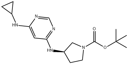 (R)-3-(6-CyclopropylaMino-pyriMidin-4-ylaMino)-pyrrolidine-1-carboxylic acid tert-butyl ester Structure