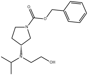 (R)-3-[(2-Hydroxy-ethyl)-isopropyl-aMino]-pyrrolidine-1-carboxylic acid benzyl ester 구조식 이미지