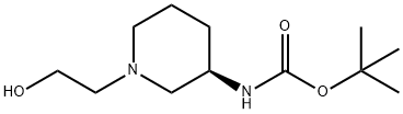[(R)-1-(2-Hydroxy-ethyl)-piperidin-3-yl]-carbaMic acid tert-butyl ester 구조식 이미지