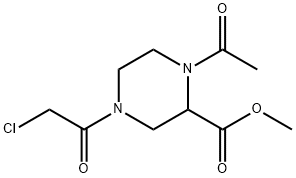 1-Acetyl-4-(2-chloro-acetyl)-piperazine-2-carboxylic acid Methyl ester Structure