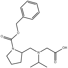 2-[(CarboxyMethyl-isopropyl-aMino)-Methyl]-pyrrolidine-1-carboxylic acid benzyl ester 구조식 이미지