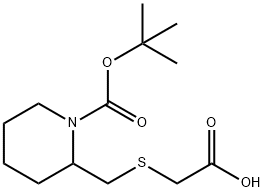 2-CarboxyMethylsulfanylMethyl-piperidine-1-carboxylic acid tert-butyl ester 구조식 이미지