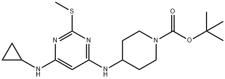 4-(6-CyclopropylaMino-2-Methylsulfanyl-pyriMidin-4-ylaMino)-piperidine-1-carboxylic acid tert-butyl ester Structure