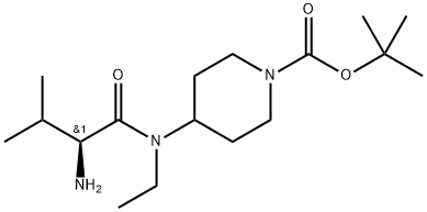 4-[((S)-2-AMino-3-Methyl-butyryl)-ethyl-aMino]-piperidine-1-carboxylic acid tert-butyl ester 구조식 이미지