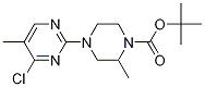 4-(4-Chloro-5-methyl-pyrimidin-2-yl)-2-methyl-piperazine-1-carboxylic acid tert-butyl ester 구조식 이미지