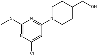 [1-(6-Chloro-2-methylsulfanyl-pyrimidin-4-yl)-piperidin-4-yl]-methanol Structure