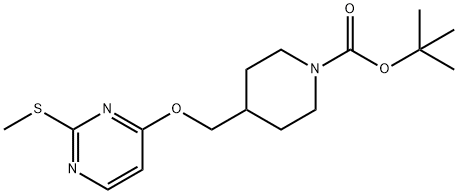 4-(2-Methylsulfanyl-pyrimidin-4-yloxymethyl)-piperidine-1-carboxylic acid tert-butyl ester Structure