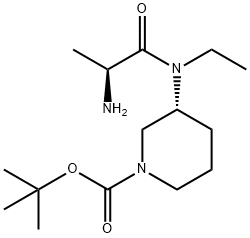 (R)-3-[((S)-2-AMino-propionyl)-ethyl-aMino]-piperidine-1-carboxylic acid tert-butyl ester 구조식 이미지